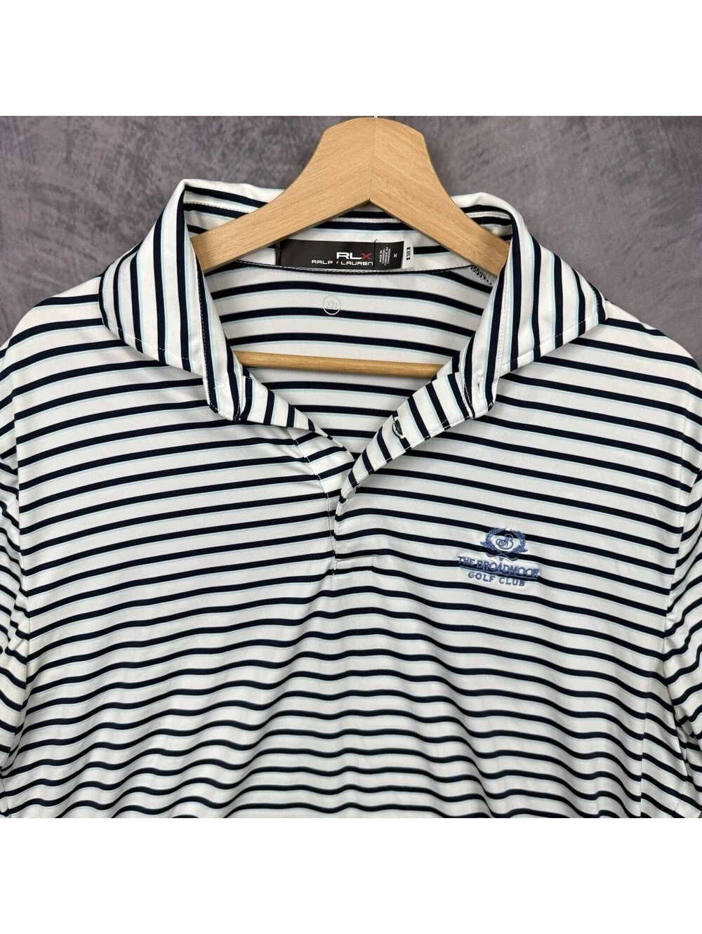 RLX RALPH LAUREN Performance Men's Polo Golf Shirt M The Broadmoor Striped